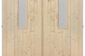 Dveře dvoukřídlé sklo na obou křídlech 145cm