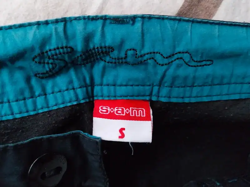 Kalhoty zn. SAM, velikost S, s podšívkou, vhodné na zimu.