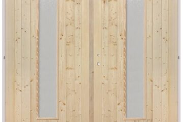 Dvoukřídlé dveře 180cm sklo dlouhé DUO střed