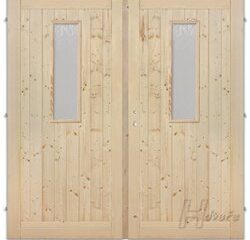 Vrata dvoukřídlé 200cm , sklo na obou křídlech