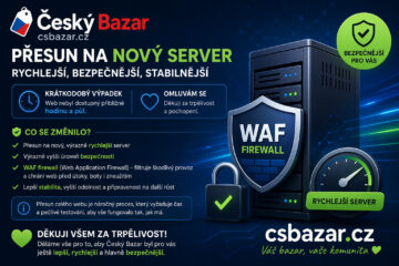 Český Bazar jede na novém serveru – vyšší rychlost i bezpečnost